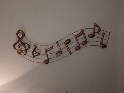 Sweeping Music Notes Metal Wall Art