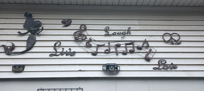 Graceful Music Notes Metal Artwork