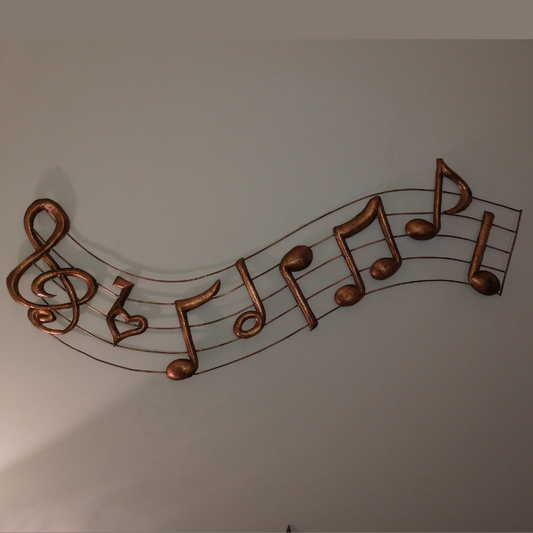 Sweeping Music Notes Metal Wall Art